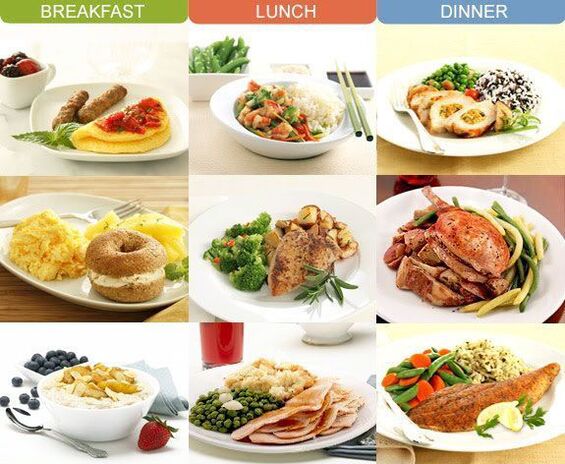 Repas diététiques pour le petit-déjeuner, le déjeuner et le dîner pour la pancréatite
